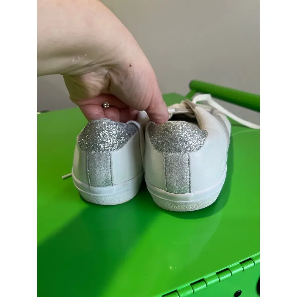 Madewell Leather Sneakers White Gray Low Top Casual Shoes Sz 9